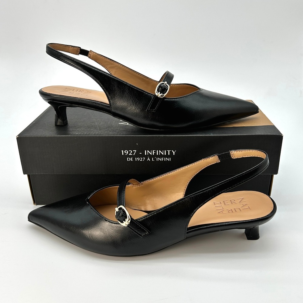 Mary Jane Slingback Heels Naturalizer Grayson Size 8 Womens Shoes Black Pumps